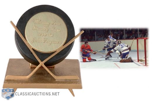 John Fergusons 1969 Stanley Cup Winning Goal Puck Trophy