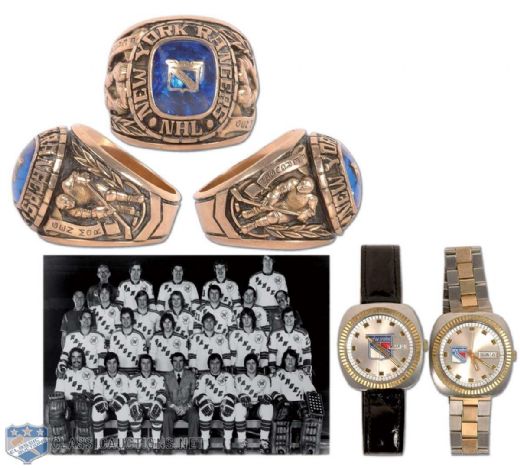 John Fergusons New York Rangers Gold Ring and Wristwatch Collection of 3