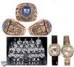 John Fergusons New York Rangers Gold Ring and Wristwatch Collection of 3