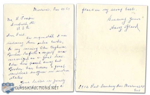 1967 Harry Hyland Handwritten Letter