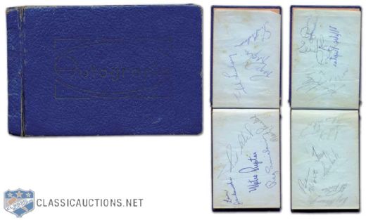 1950s Detroit Red Wings Autograph Booklet, Featuring Terry Sawchuk Signature