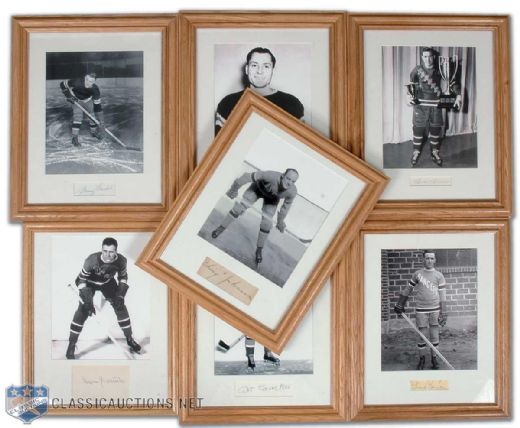 New York Rangers Legends Signed Framed Display Collection of 7