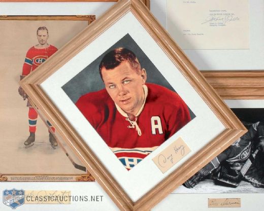 Montreal Canadiens Legends Signed Framed Display Collection of 4