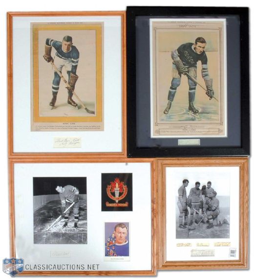 New York Rangers Signed Bread Line Framed Montage Collection of 4, Featuring Bill and Bun Cook, Frank Boucher and Lester Patrick