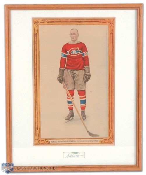 Herb Gardiner Framed Autograph and Vintage 1928 La Presse Picture Montage