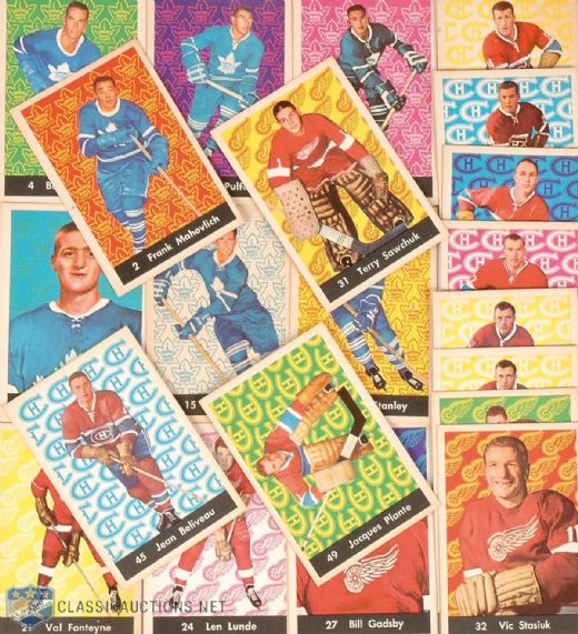 1961-62 Parkhurst High Grade Card Lot of 21 Including Plante & Sawchuk