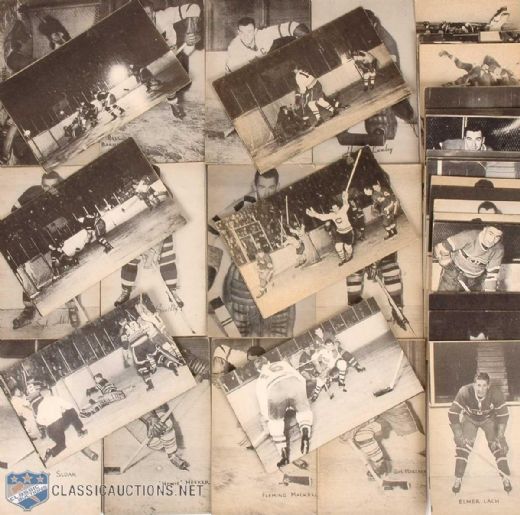 1948-1952 Canadian Hockey Exhibit Card Collection of 38