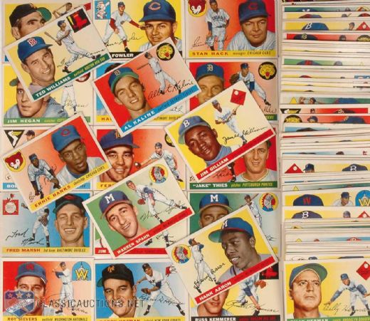 1955 Topps Baseball Card Lot of 95 Including Williams & Aaron