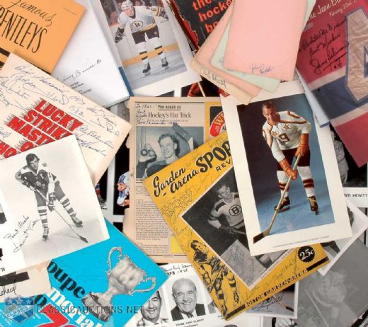 Autographed Hockey Book and Photo Collection, Featuring Original Bill Mosienko, King Clancy, Foster Hewitt and Babe Pratt Signatures