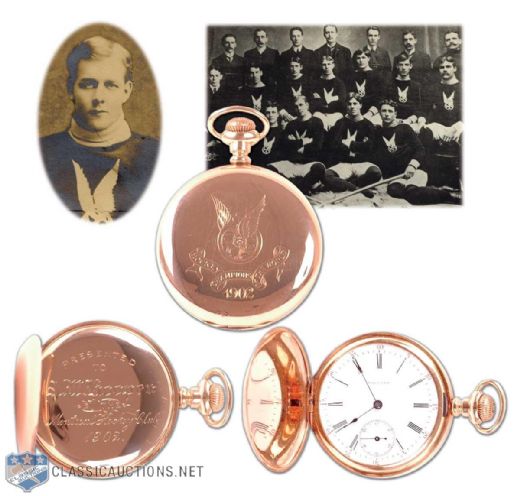 1902 Montreal AAA Stanley Cup Champion Gold Pocket Watch Presented to Archie Hooper