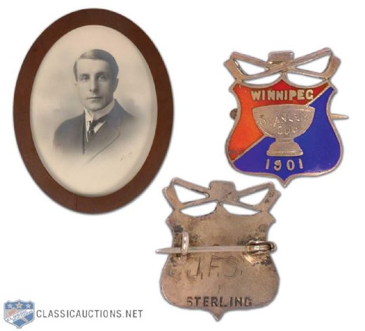 1901 Stanley Cup Pin Presented to Hall-of-Famer Fred Scanlan