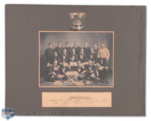 1903 Stanley Cup Champion Montreal Amateur Athletic Association Hockey Team Original Studio Photo