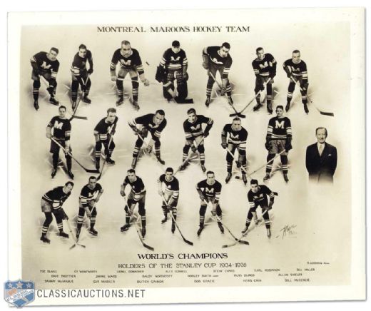 1934-35 Stanley Cup Champion Montreal Maroons Team Photo Collection of 2