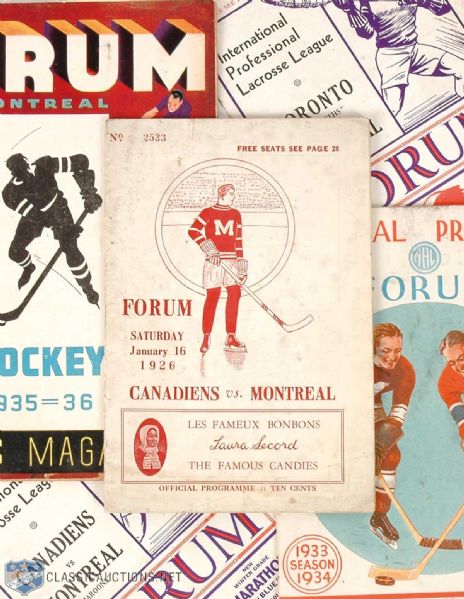 Montreal Maroons Program Collection of 3 with Autographs & Rare Lacrosse Programs