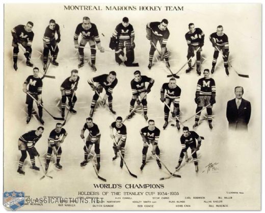 1934-35 Montreal Maroons Team Photograph Collection of 2