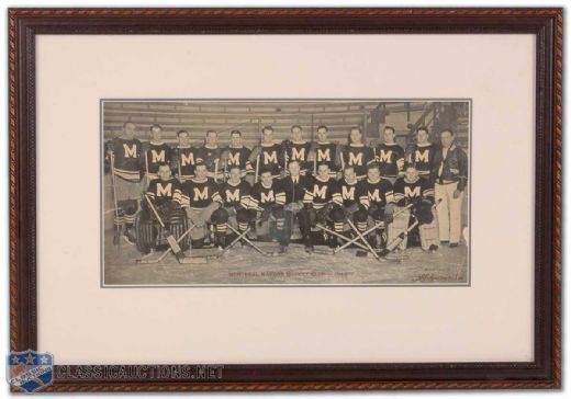 1934-35 Montreal Maroons Framed Team Photo