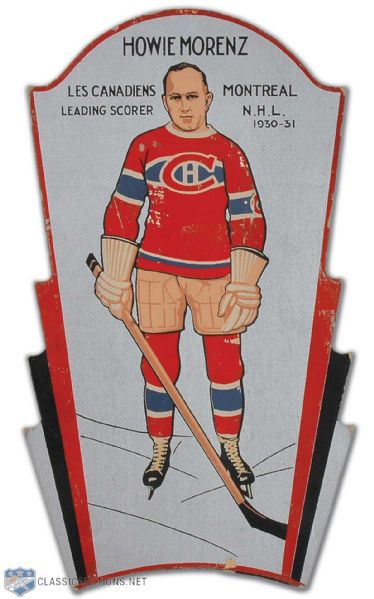 1930s Howie Morenz CCM Promotional Stand Up Display