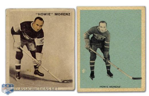 1933-34 Howie Morenz Ice Kings & Hamilton Gum Cards