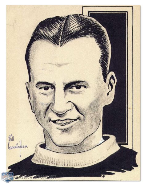 Aurele Joliat Original Artwork Published in a Montreal Forum Program