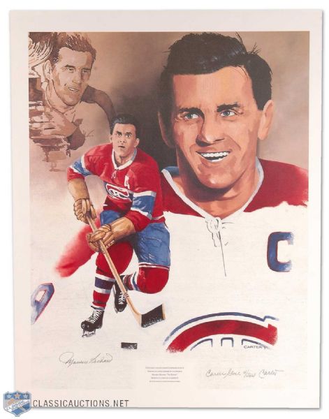 Maurice Richard Autographed Huge Limited Edition 544 Goals Lithograph