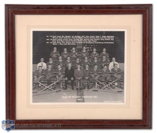 1950-51 Montreal Canadiens Framed Team Photo