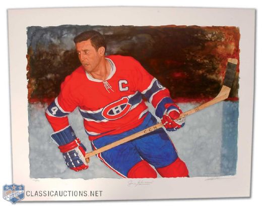 Autographed Jean Beliveau Limited Edition Glen Green Lithograph (24" x 31")