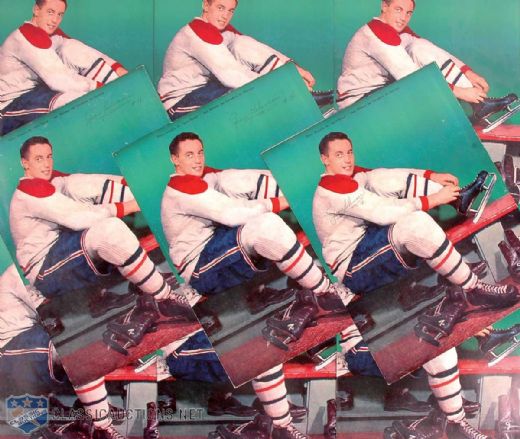 1950s Jean Beliveau "Sport Revue" Premium Pictures Lot of 16 W/ 3 Signed Ones (11" x 14")