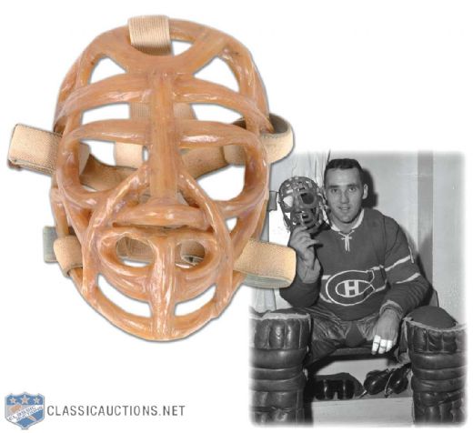 1960s Fibrosport Jacques Plante Pro Model Pretzel Mask