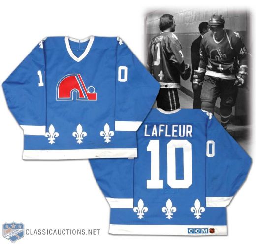 Guy Lafleur Circa 1990 Quebec Nordiques Game Worn Road Jersey