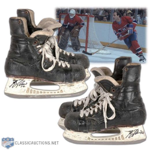 Guy Lafleurs Signed Game Used Skates