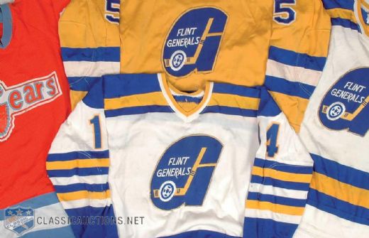 1970s Flint Generals and Saginaw Gears IHL Game Worn Jersey Collection of 4