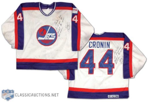 Shawn Cronin Signed 1989-90 Winnipeg Jets Game Worn Jersey