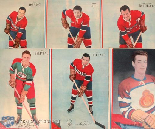 Early-1950s La Patrie Magazine Hockey Stars Photo Collection of 51, Including 1951-54 Complete Set of 44