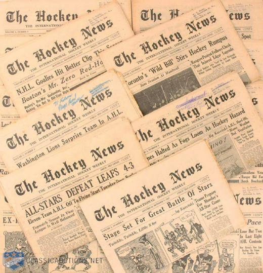 Late 1940s Hockey News Collection of 42, Including 33 First Volume ssues From 1947-48