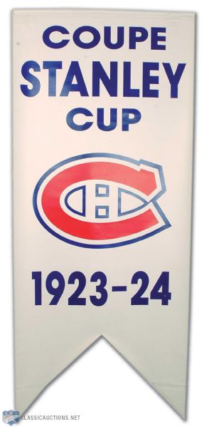 1923-24 Montreal Canadiens Stanley Cup Banner from the Montreal Forum