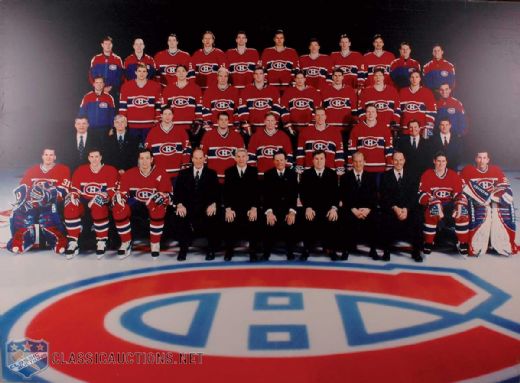 Huge 1998-99 Montreal Canadiens Team Photo Originally Displayed Outside the Molson Centre Dressing Room