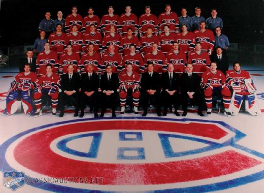 Huge 1999-2000 Montreal Canadiens Team Photo Originally Displayed Outside the Molson Centre Dressing Room