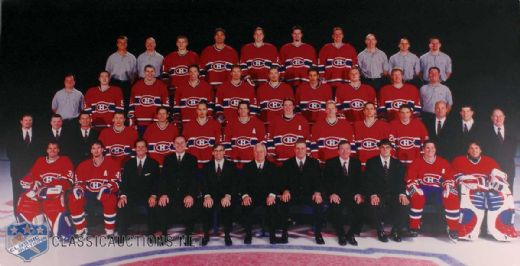 Huge 2001-02 Montreal Canadiens Team Photo Originally Displayed Outside the Molson Centre Dressing Room