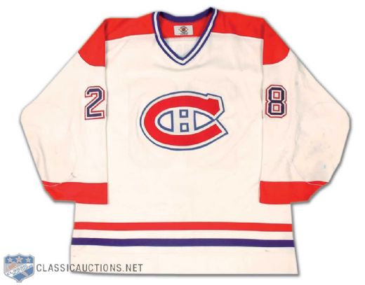 Late 1990s Montreal Canadiens Chouinard Preseason Game Worn Jersey