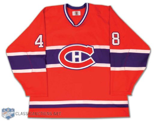 Francois Groleau Late 1990s Montreal Canadiens Game Worn Road Jersey