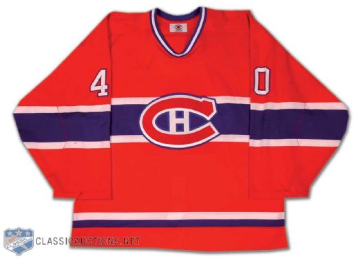 Late 1990s Montreal Canadiens Hussey Preseason Game Worn Jersey