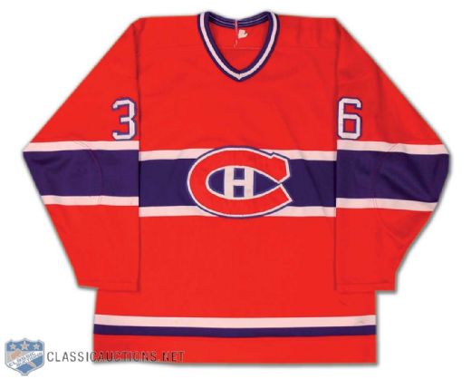 Mid 1980s Montreal Canadiens Masood Preseason Game Worn Jersey