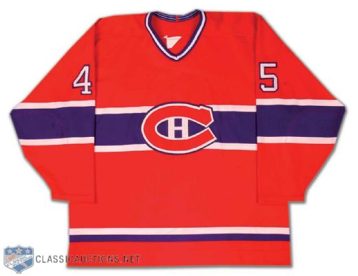 Mid-1990s Montreal Canadiens Olson Pre-Season Game Worn Jersey