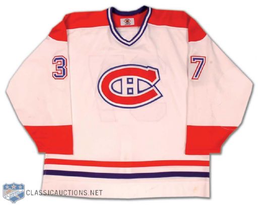 Late 1990s Montreal Canadiens Tessier Preseason Game Worn Jersey