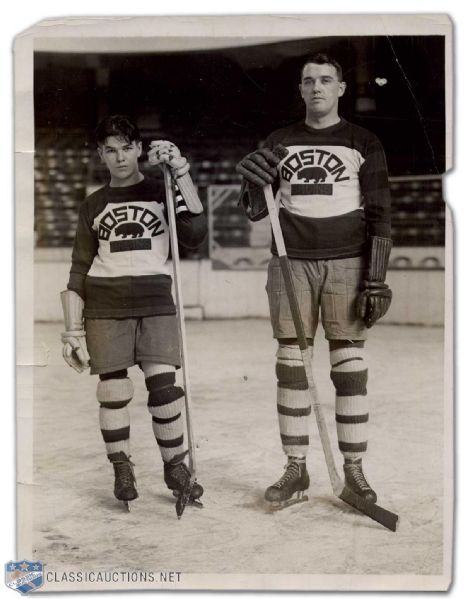 1931 "The Long and the Short of the Boston Bruins" Press Photo