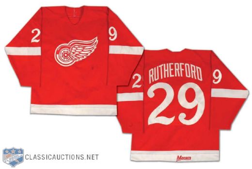 Jim Rutherford 1982-83 Detroit Red Wings Game Worn Jersey