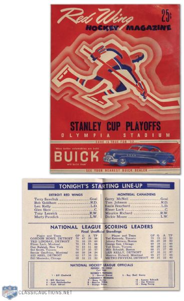 1952 Detroit Red Wings Stanley Cup Finals Cup-Winning Game Program