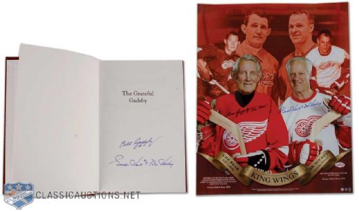 Gordie Howe & Bill Gadsby Autographed Book & Poster