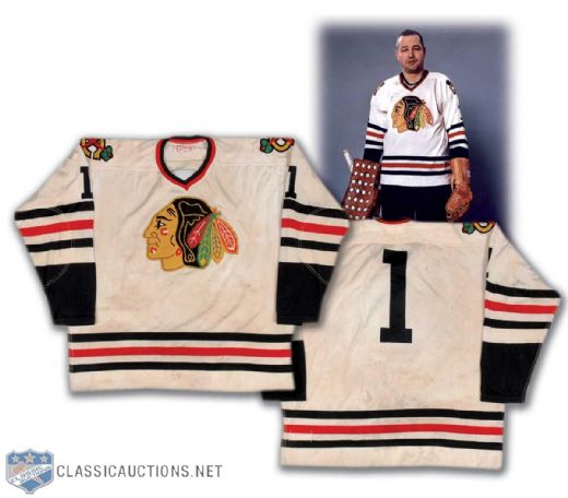 Glenn Hall 1965-67 Chicago Black Hawks Game Worn Jersey