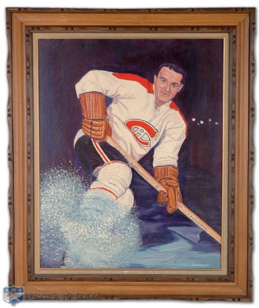 Huge Framed Original Painting of Marcel Bonin